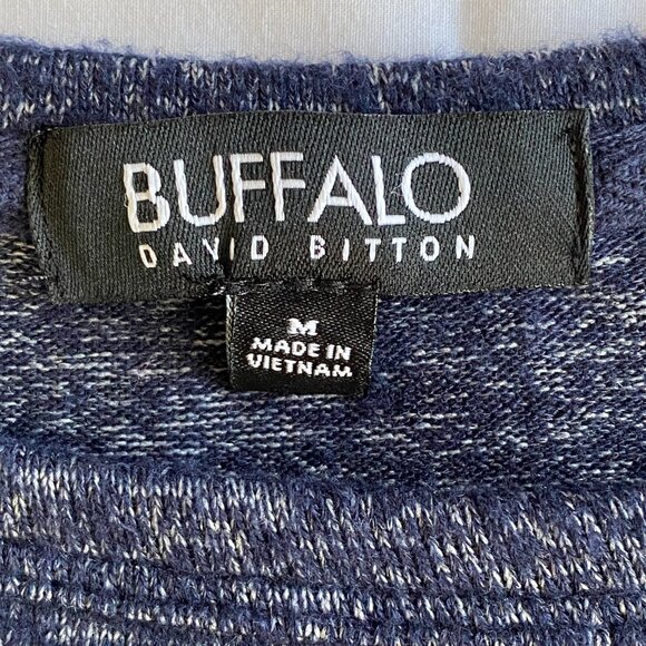 BUFFALO DAVID BITTON Blue Soft Knit Crew Neck Pullover Sweater Everyday M - Picture 4 of 9